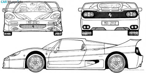 1996 Ferrari F50 Coupe blueprint